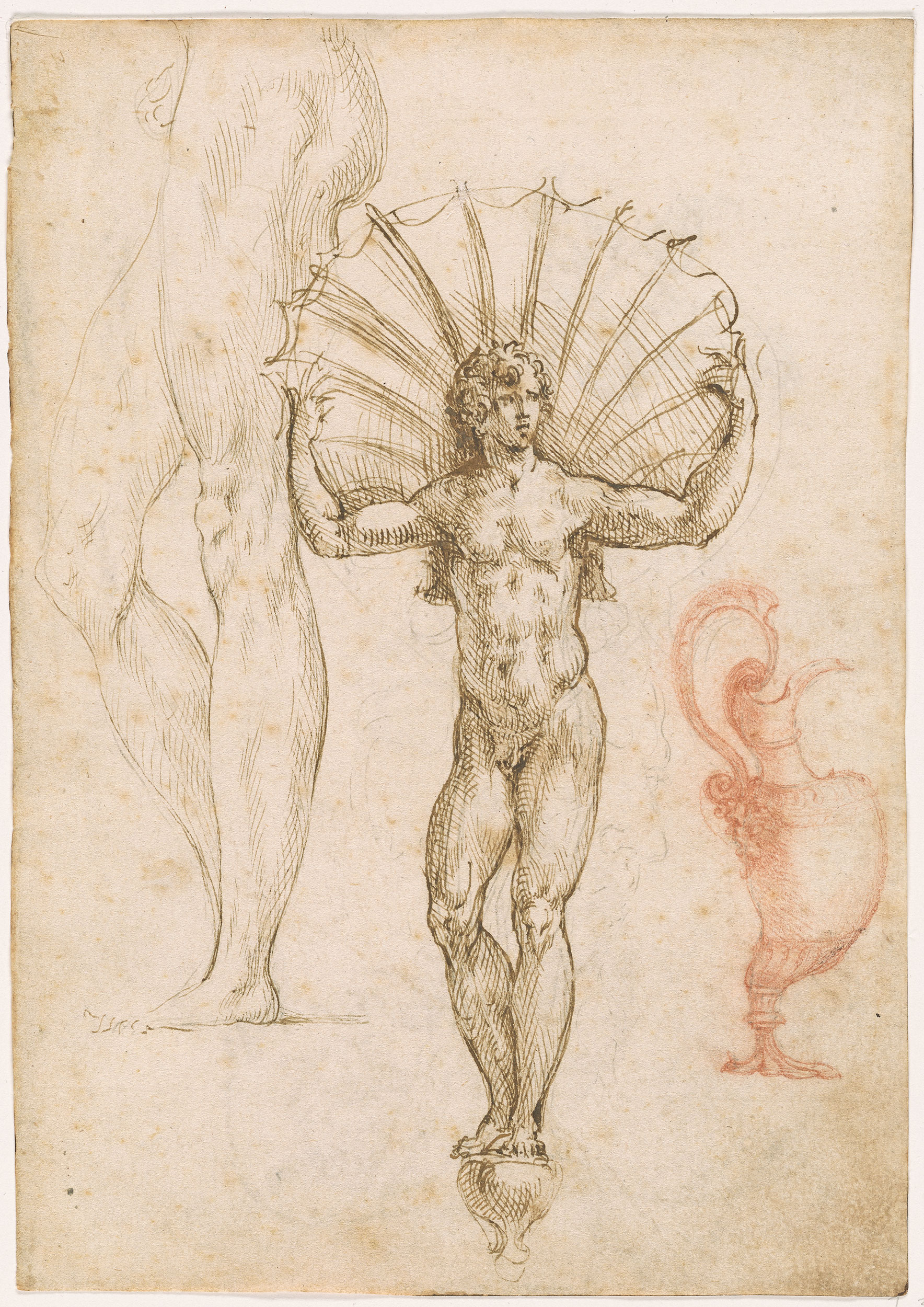 1768x2500 School Of Benvenuto Cellini Design For A Dish Standing Male