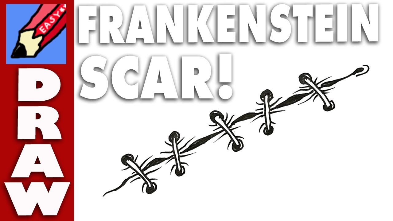 1280x720 How To Draw A Frankenstein Scar Real Easy