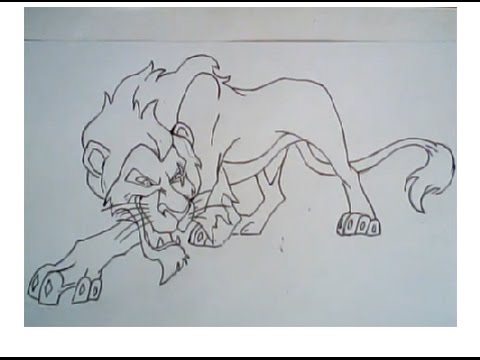 480x360 How To Draw Scar From Lion King (Art Lesson)