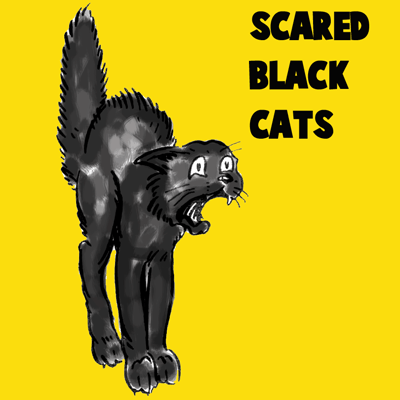 400x400 How To Draw A Scary Scared Black Cat With Easy Steps Lesson