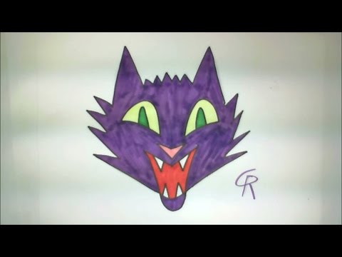 480x360 Learn How To Draw A Scary Halloween Cat Easy Icanhazdraw!