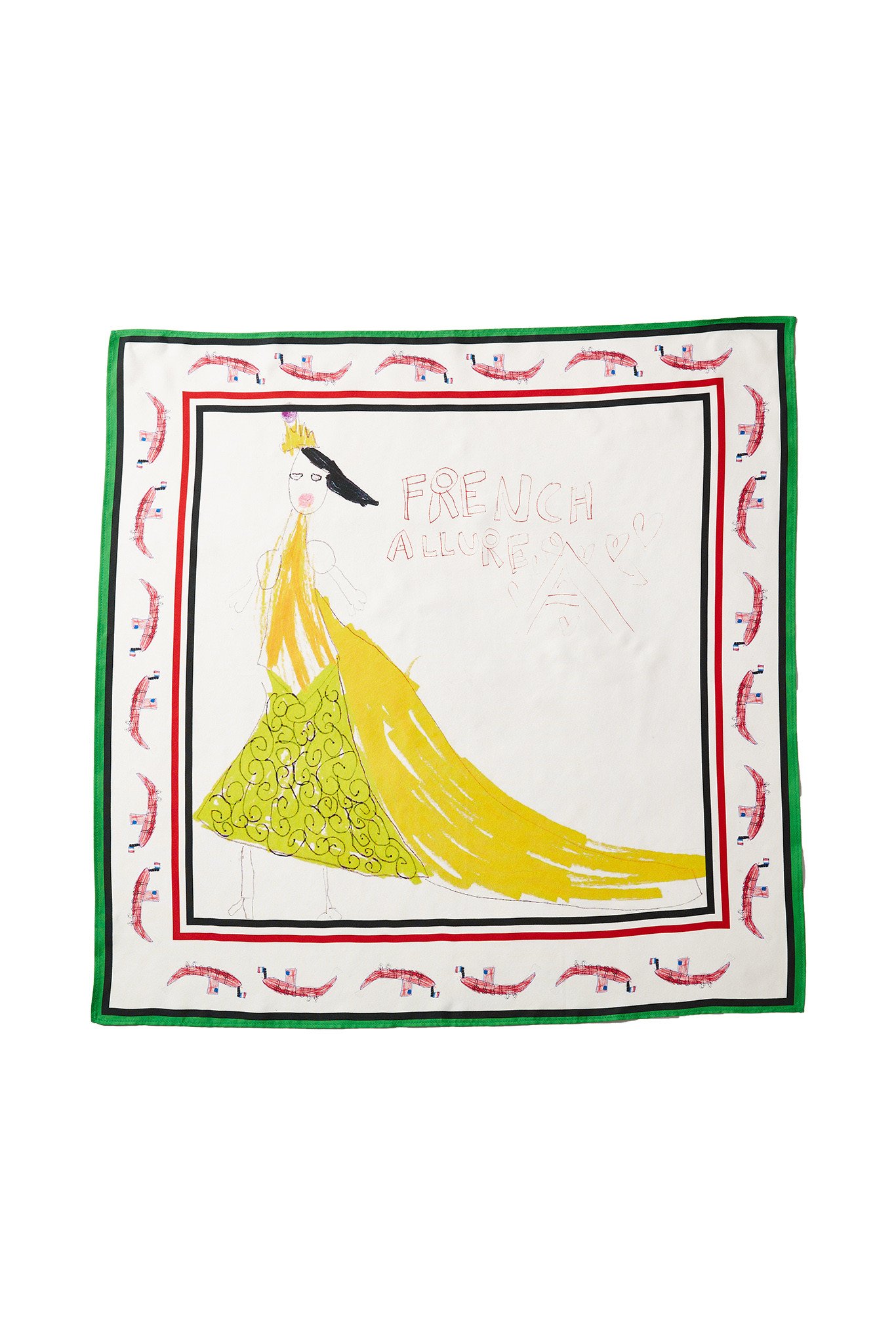 1366x2048 100% Silk Square Scarf With Authentic Drawing