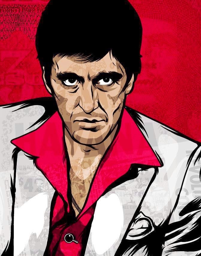 671x855 Scarface Caricatures Acteurs