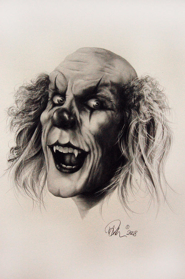 598x900 Very Scary Clowns Evil Clown Drawing By Mario Pichler