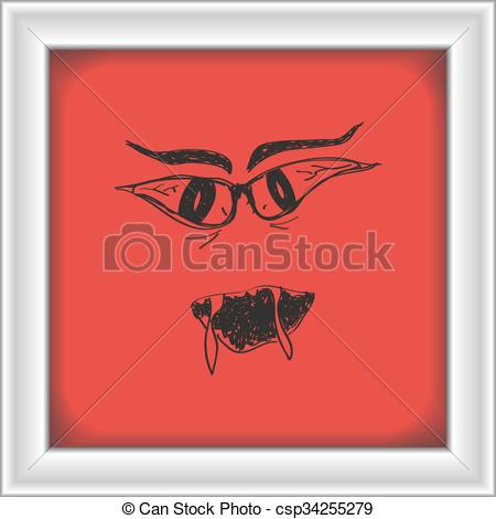 450x470 Simple Doodle A Scary Eyes. Simple Hand Drawn Doodle