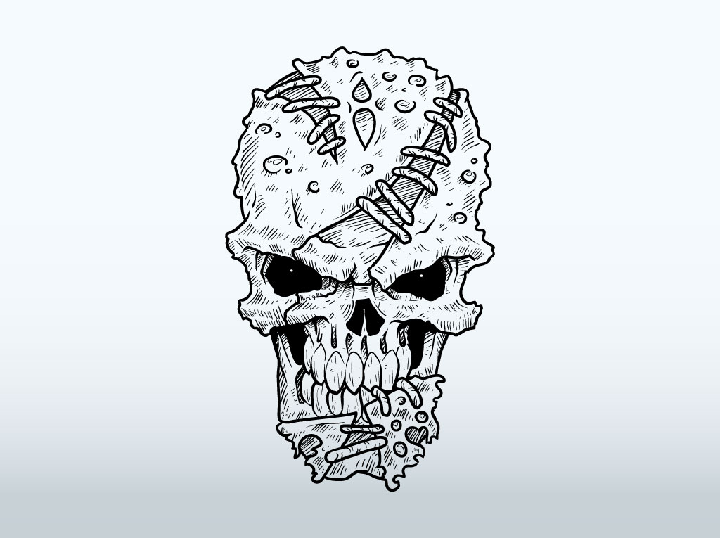 1024x765 Mutant Skull Drawing Vector Art Amp Graphics