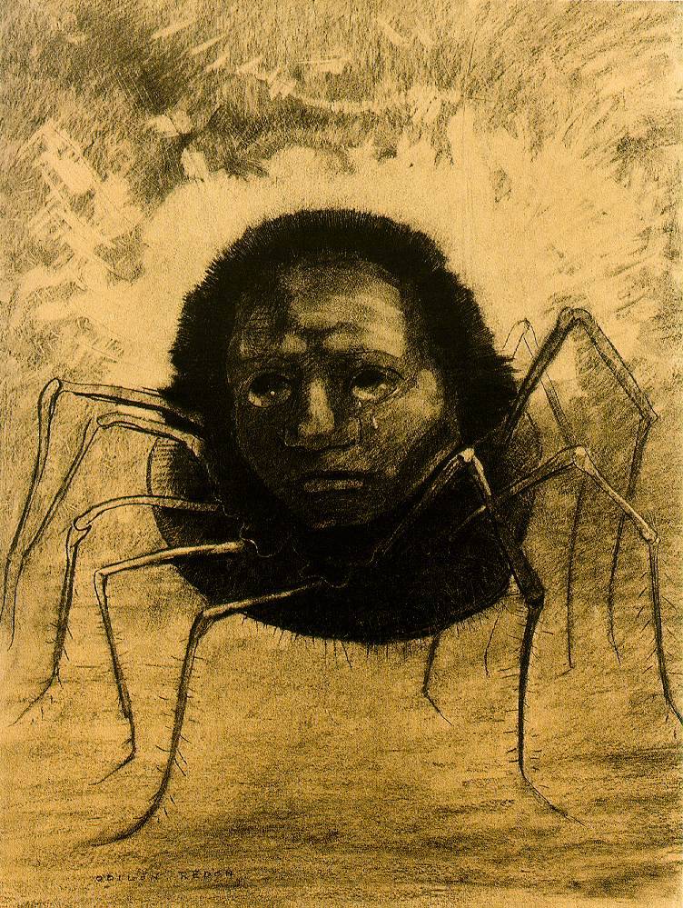752x999 Odilon Redon , Qui Pleure (The Crying Spider) (1881