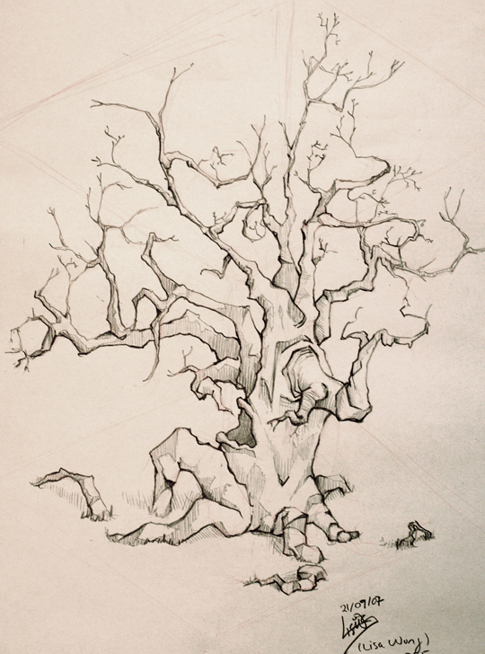 Scary Tree Drawing at GetDrawings | Free download