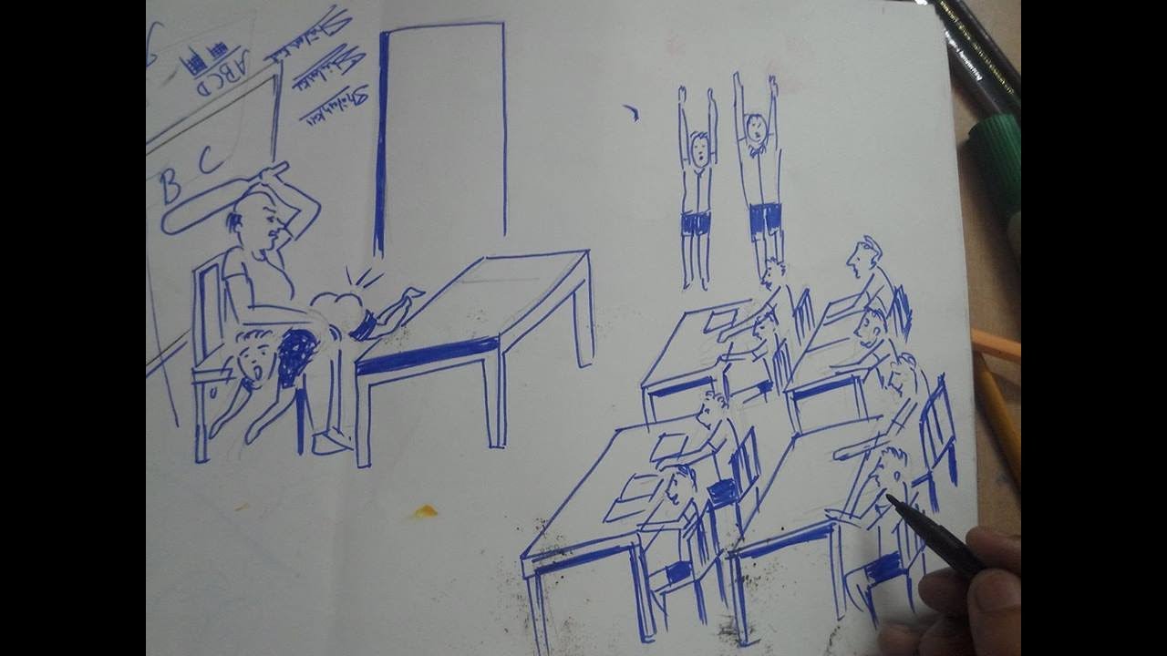 1280x720 School.classroom Scene . Drawing Funny