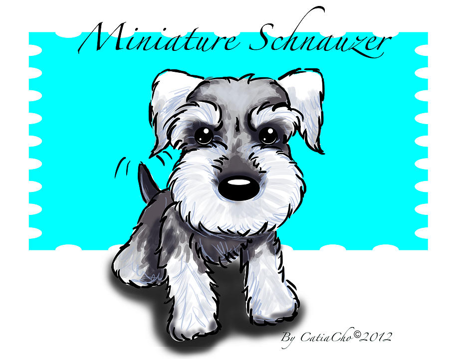 900x720 Miniature Schnauzer Mixed Media By Catia Lee