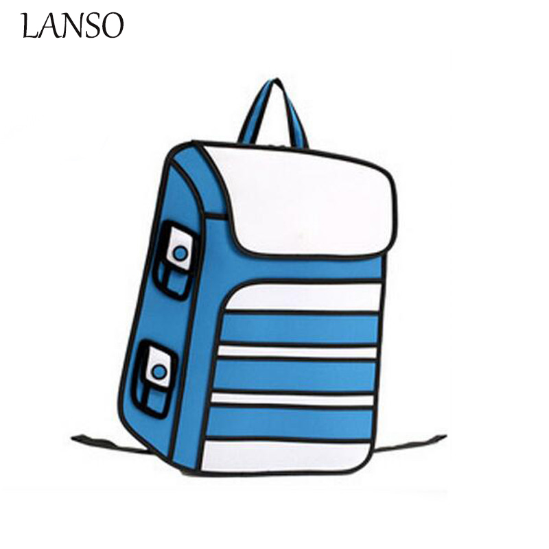 800x800 Lanso Newest 2d Bags Novelty Back School Bags 3d Drawing Cartoon