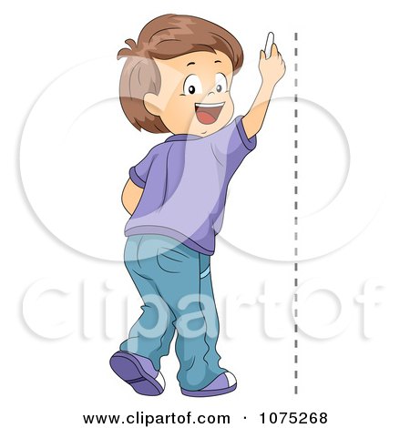 450x470 Clipart School Boy Drawing A Vertical Line