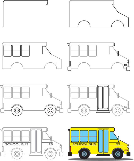 567x681 How To Draw A School Bus Kid Scoop