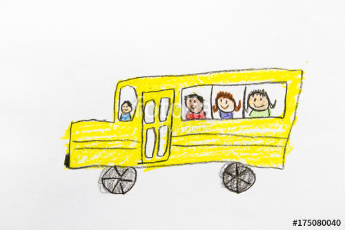 500x334 Kid Drawing School Bus Stock Photo And Royalty Free Images