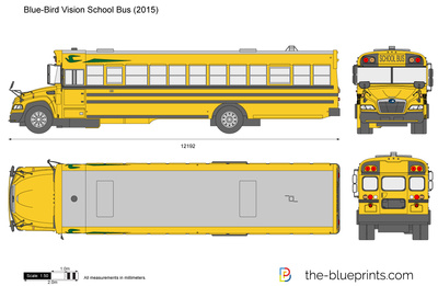 400x261 Blue Bird Vision School Bus Vector Drawing