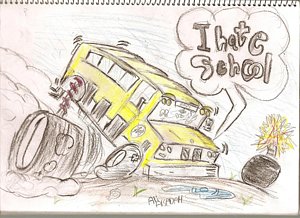 300x218 School Bus Drawings Pixels