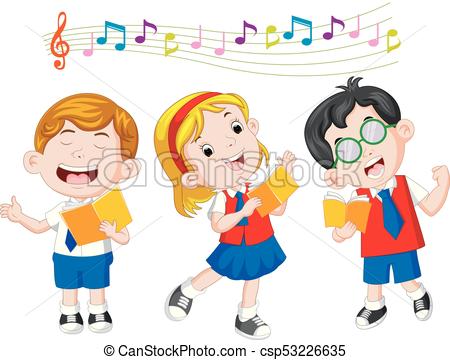 450x360 Illustration Of School Children Singing Vectors
