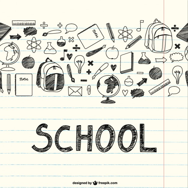 626x626 Drawing School Items On A Notebook Vector Free Download