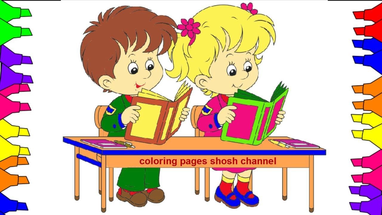 1280x720 How To Draw Kids , School Boy And Girls , Learning Coloring Pages