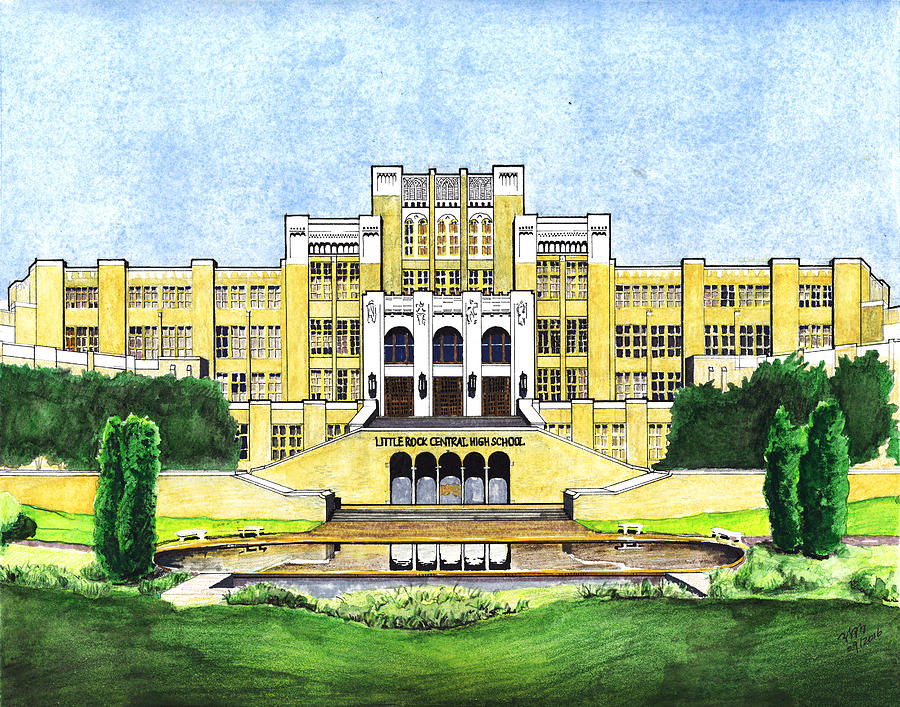 900x707 Little Rock Central High School Drawing By Yang Luo Branch