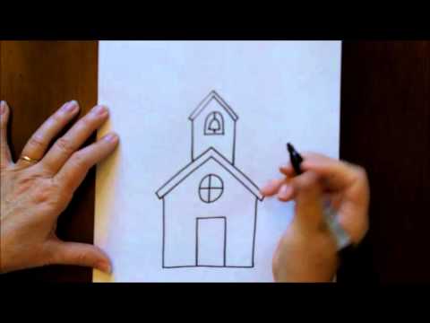 480x360 How To Draw A Schoolhouse School House Easy Free Online Drawing