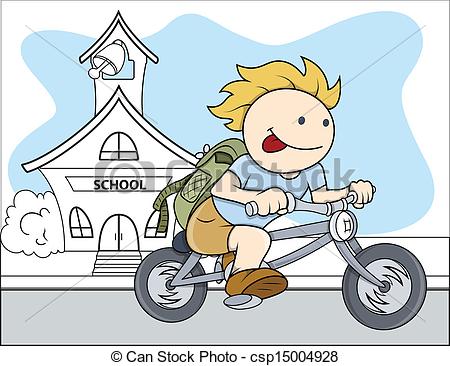 450x366 Happy Kid Riding Bicycle Vector. Drawing Art Of Cute Happy