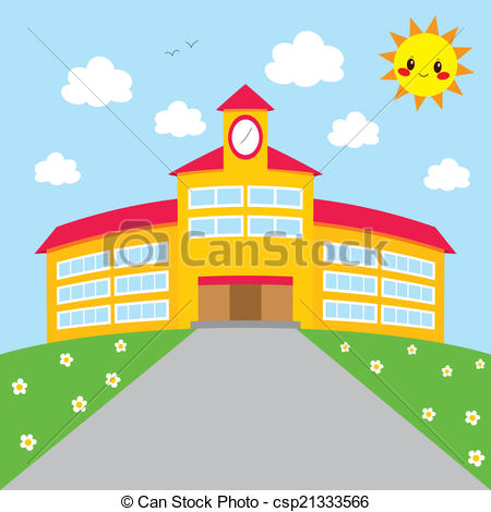 450x470 Back To School Building. Background Illustration Of Cute Clip