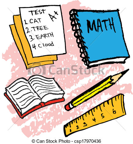 436x470 Kids Drawing Of School Supplies Vectors