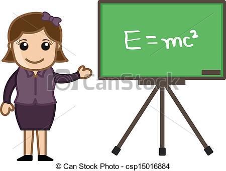 450x341 Teacher Showing Formula On Board. Drawing Art Of Young Vector