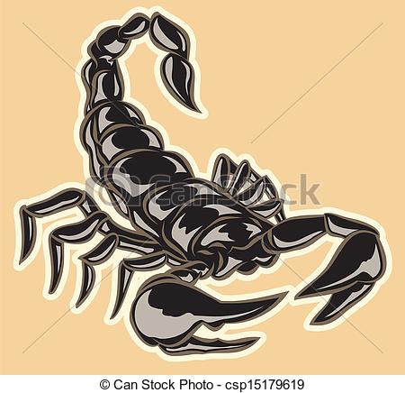 450x436 Black Hand Drawn Scorpion With Pinchers Ready To Sting Vector Clip