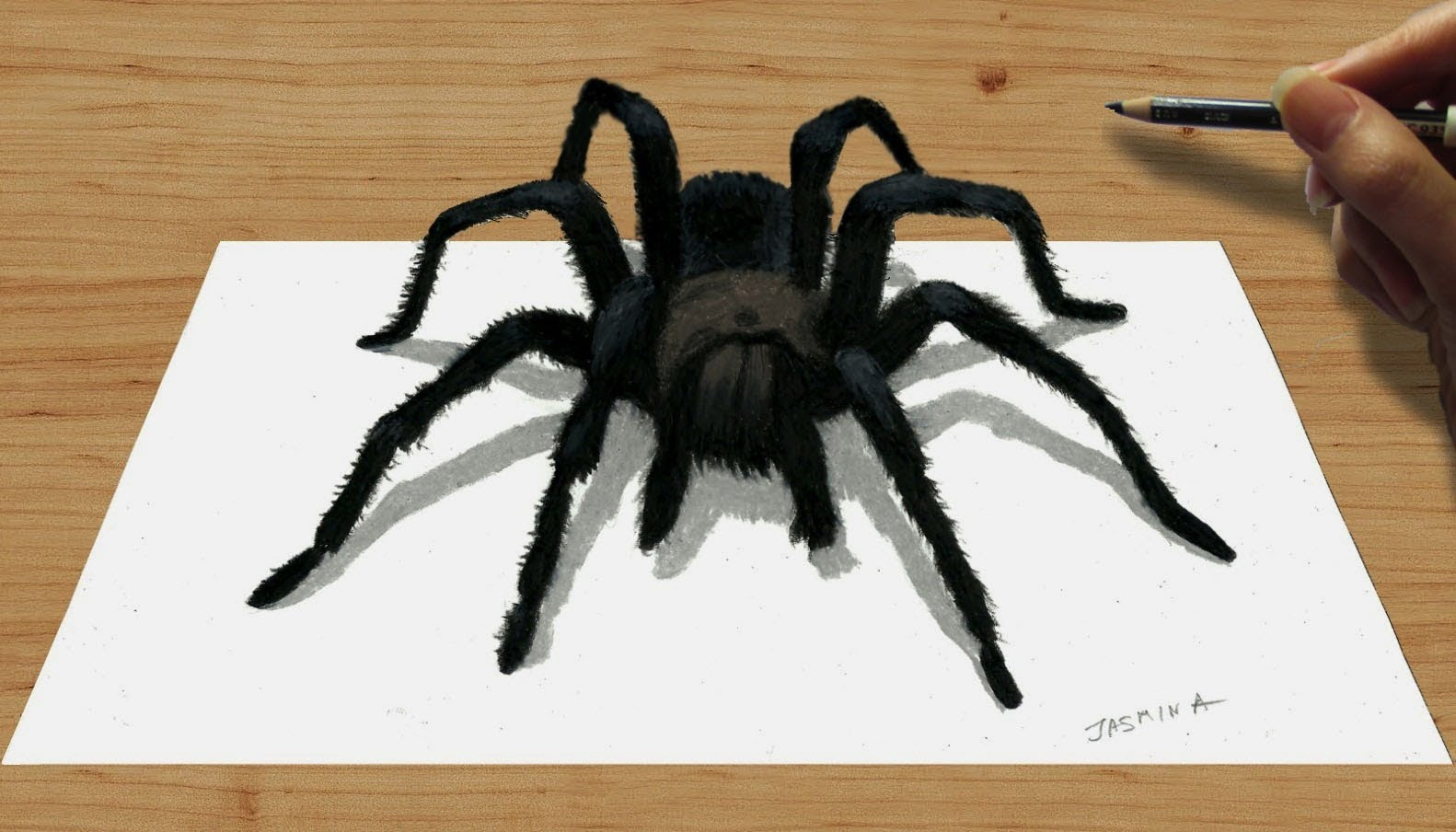 1582x904 3d Scorpion Pencil Drawing 3d Pencil Drawing Of A Black Spider
