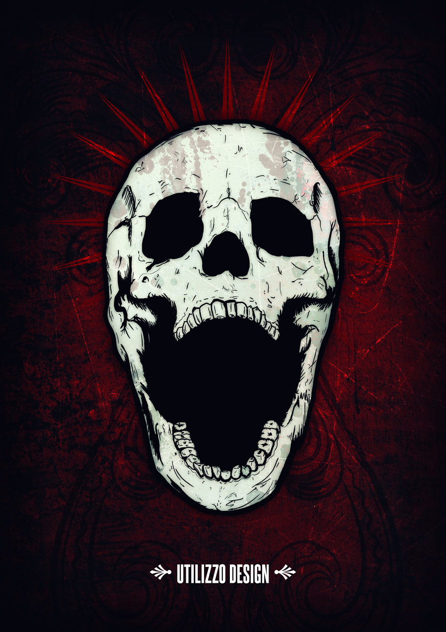900x1273 Screaming Skull By On @