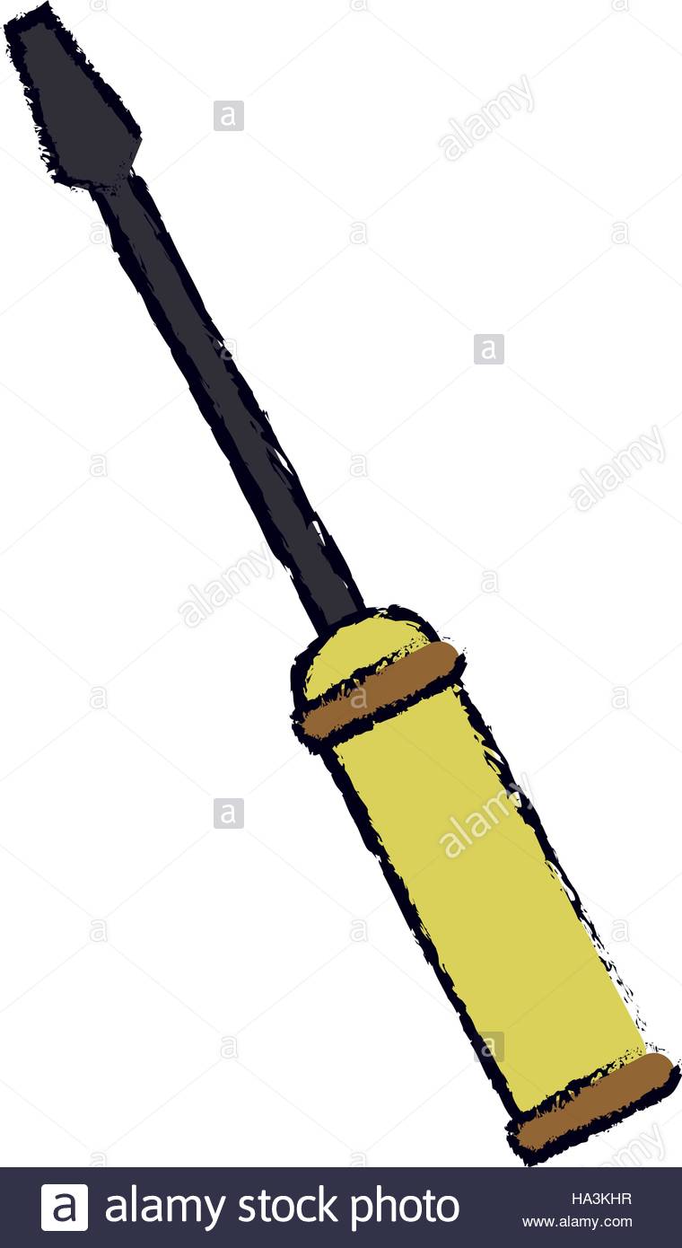 760x1390 Drawing Screwdriver Tool Mechanic Support Stock Vector Art