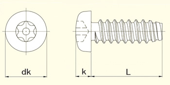 350x177 6 Lobe Pin Tx Pan Thread Forming Security Screw Fastenright Ltd
