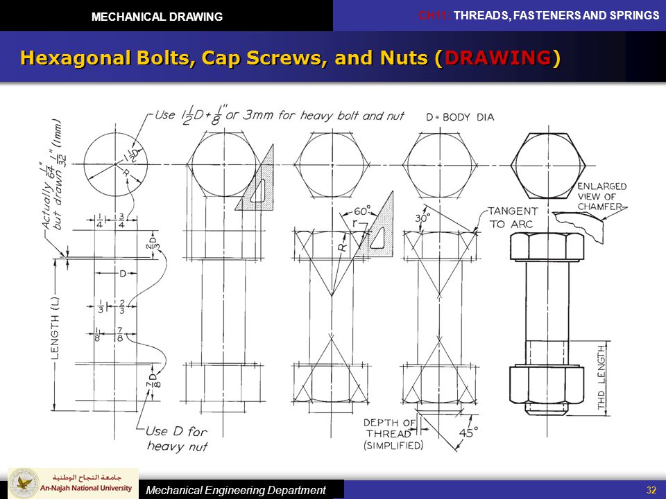 960x720 Mechanical Drawing Chapter 11 Threads Fasteners And Springs