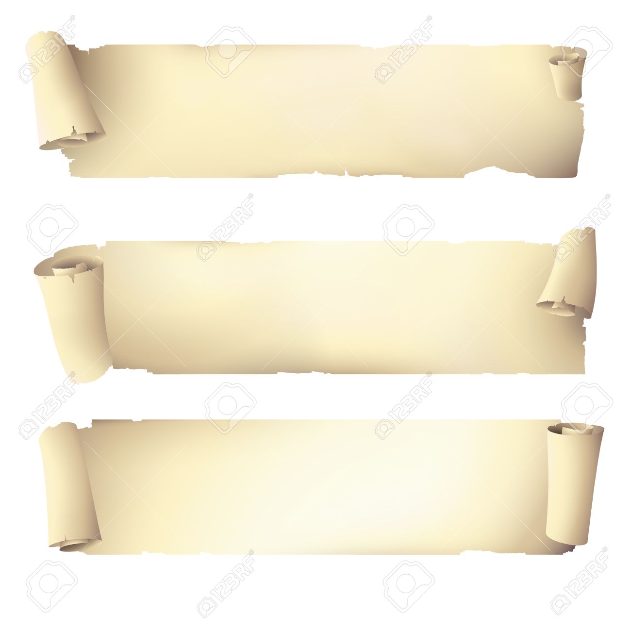 1300x1300 Old Scroll Paper Banners , Vector Drawing Royalty Free Cliparts