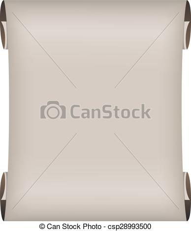 388x470 Old Paper Scroll On White Background Vector Clipart