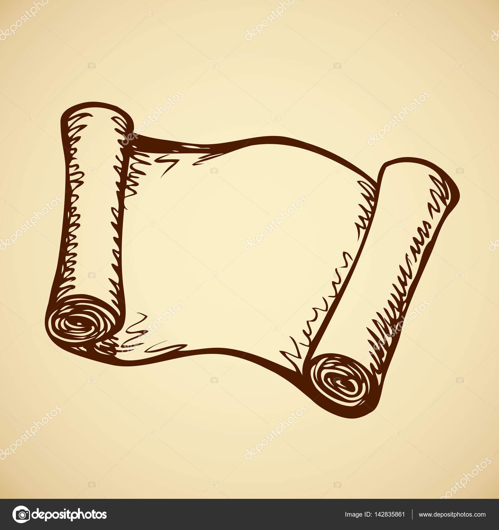 1600x1700 Scroll. Vector Drawing Stock Vector Marinka