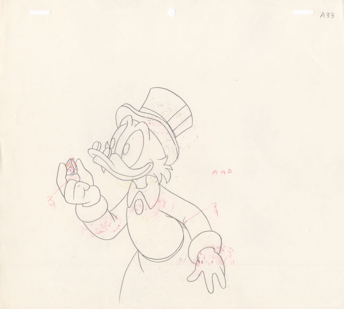 1200x1078 Original Production Cel Amp Matching Drawing Of Scrooge Mcduck