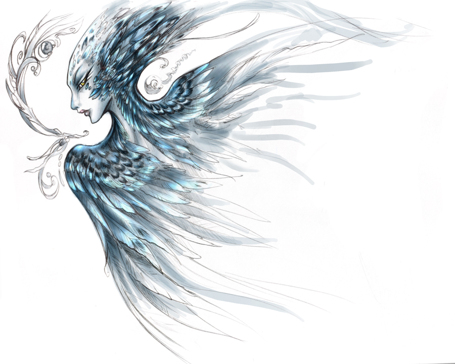 900x721 Quick Ink Drawing Of Scylla, A Sweet Monster From The Odyssey