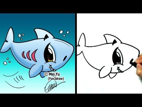 480x360 How To Draw A Cartoon Shark How To Draw Sea Animals Httpwww.y