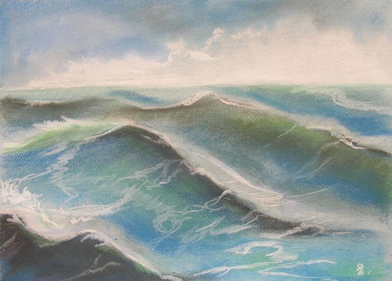770x552 Saatchi Art Waves In The Sea Drawing By Olga Zaitseva