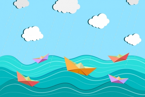 468x313 Sea Ship Drawing Paper Cut Decoration Vectors Stock Inmat