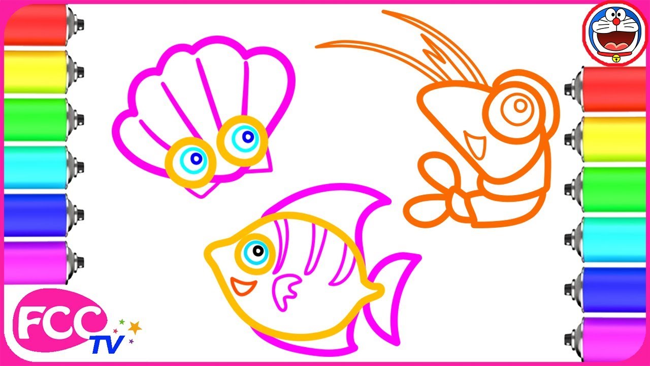 1280x720 Coloring Sea Animals