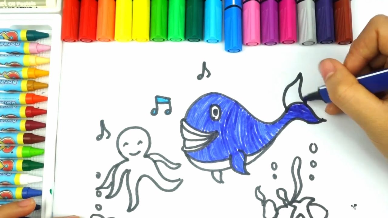 1280x720 How To Draw Sea Fish. Learning Coloring Videos For Kids