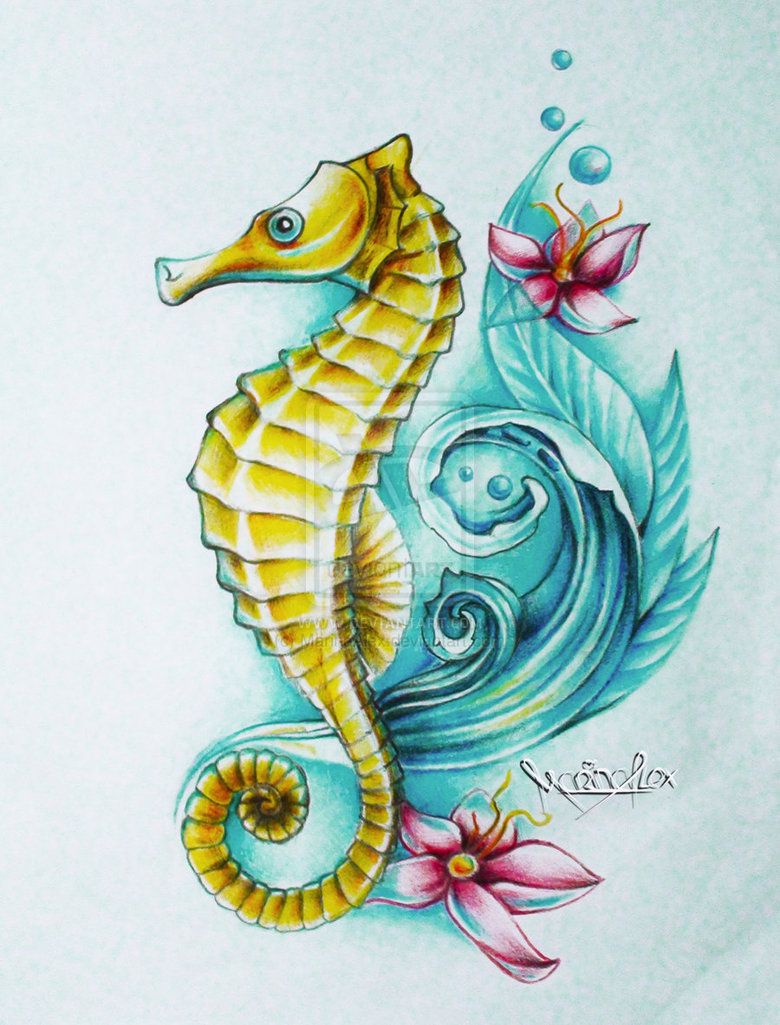 780x1025 I Want To Get A Seahorse Tattoo. Sort Of Like This One. This