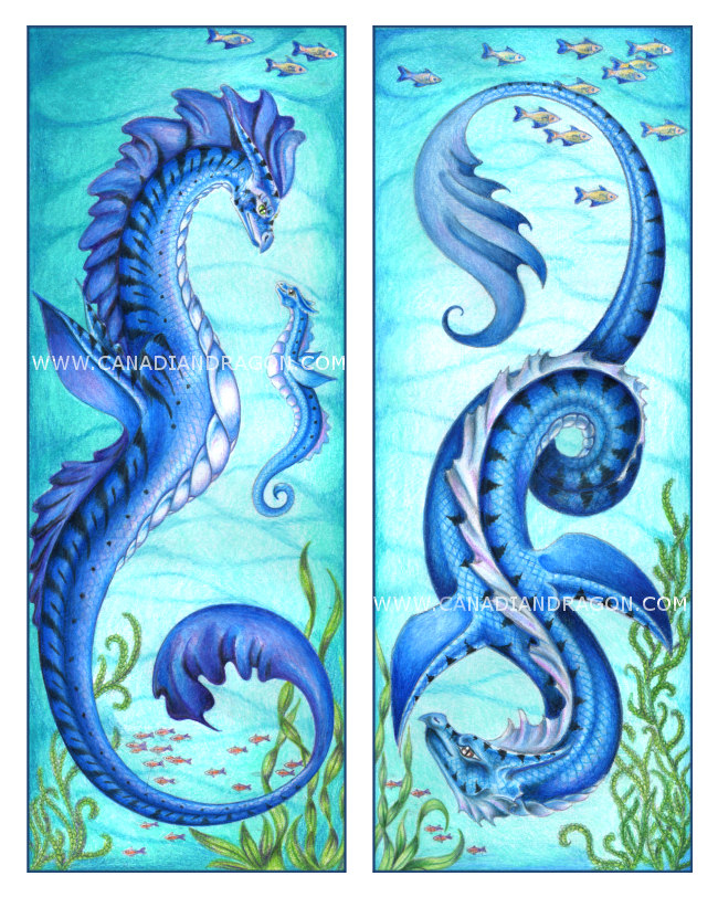 650x812 Canadian Dragon Fantasy Art Original Sea Serpent Dragon Drawing