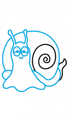 215x382 How To Draw A Water Snail, Animals For Kids, Easy Step By Step