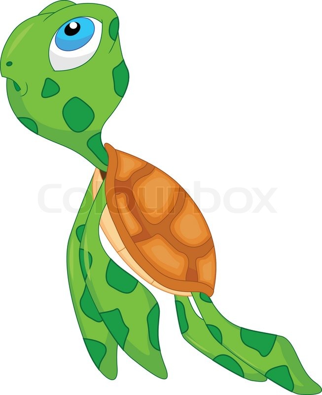 653x800 Cute Sea Turtle Cartoon Stock Vector Colourbox