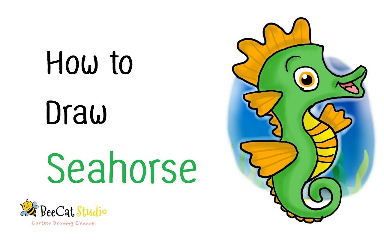 1280x800 How To Draw A Cartoon Seahorse